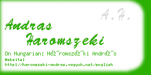 andras haromszeki business card